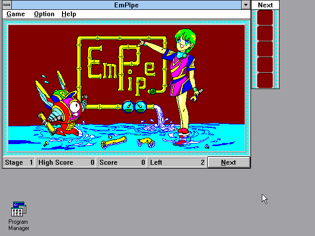 Title screen of EmPipe