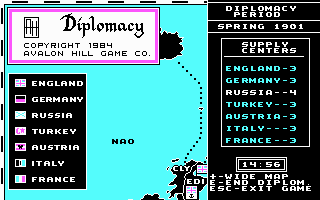 Title screen of Computer Diplomacy