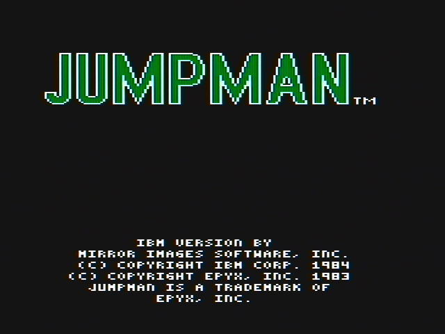 Title screen of Jumpman