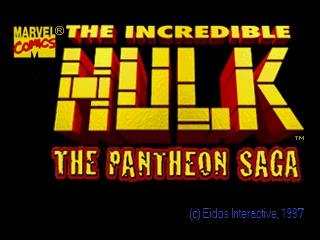 Title screen of The Incredible Hulk: The Pantheon Saga