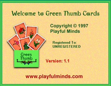 Title screen of Green Thumb Cards
