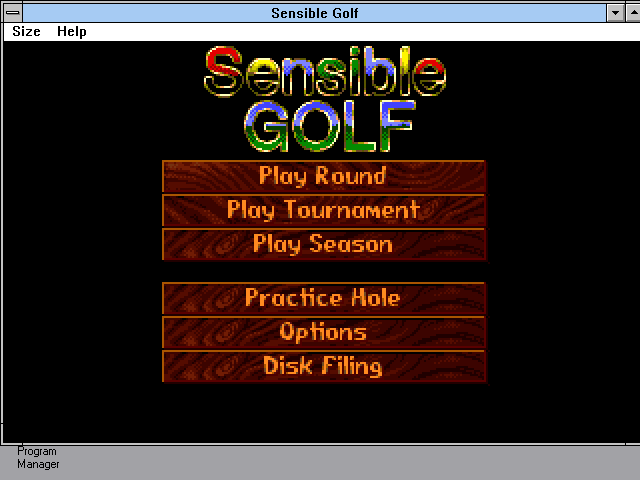 Title screen of Sensible Golf