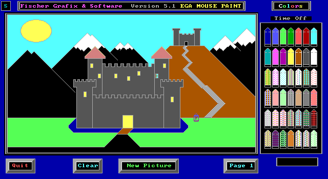 Gameplay of EGA Mouse Paint