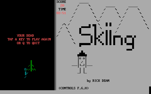 Gameplay of Skiing (1984)
