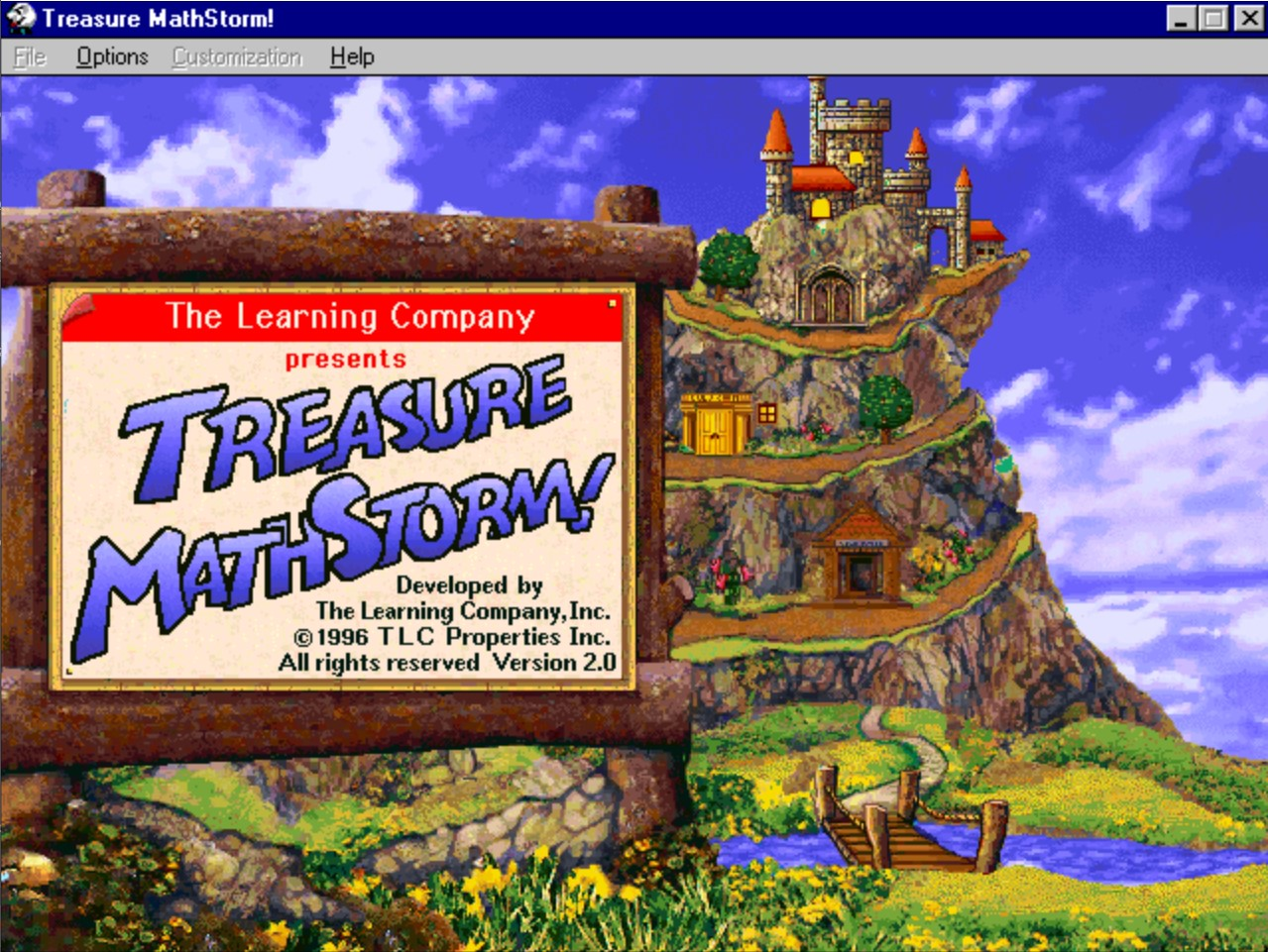 Title screen of Treasure MathStorm!