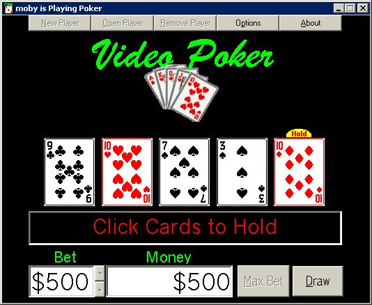 Title screen of Video Poker