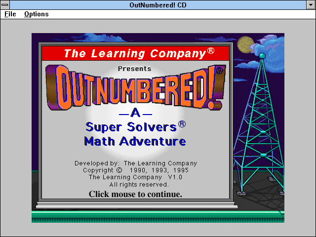 Title screen of Super Solvers: OutNumbered!