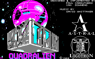 Title screen of Quadralien
