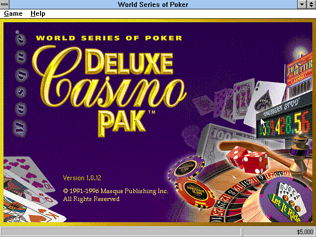 Title screen of World Series of Poker Deluxe Casino Pak