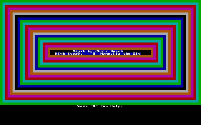 Title screen of Majik