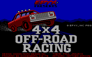 Title screen of 4x4 Offroad Racing