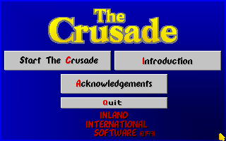 Title screen of The Crusade