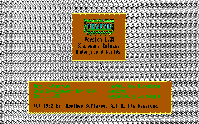 Title screen of Terradyne
