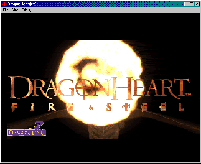 Title screen of DragonHeart: Fire & Steel