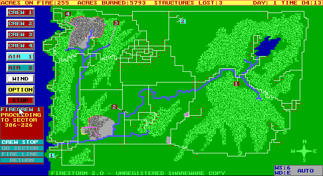 Gameplay of Firestorm 2000: The Wildland Fire Simulation