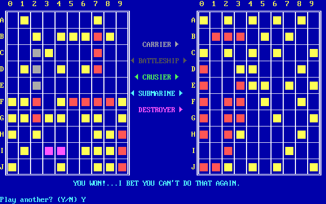 Gameplay of Battleship (1986)
