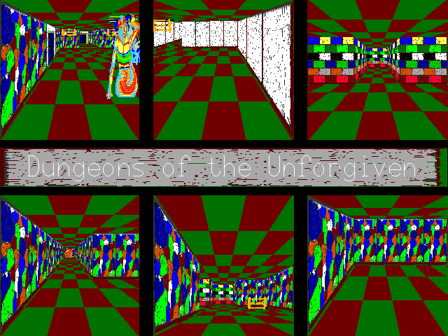 Title screen of Moraff's Dungeons of the Unforgiven