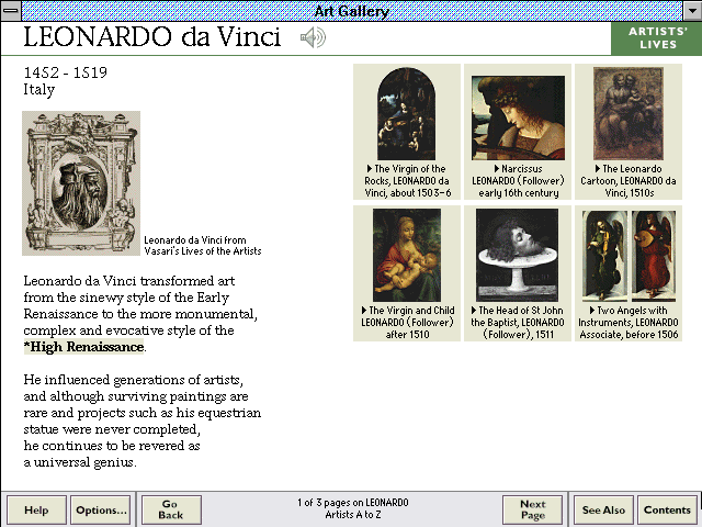 Gameplay of Microsoft Art Gallery