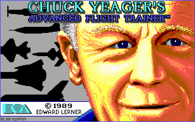 Title screen of Chuck Yeager's Advanced Flight Trainer 2.0