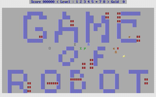 Title screen of Game of Robot