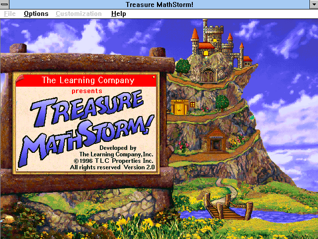Title screen of Treasure MathStorm!