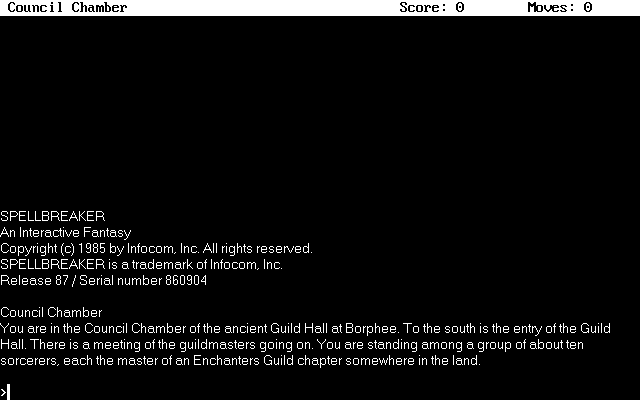 Title screen of Spellbreaker