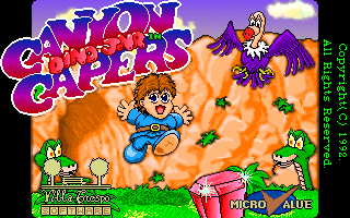 Title screen of Dino Jnr. in Canyon Capers