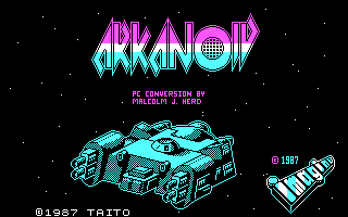 Title screen of Arkanoid