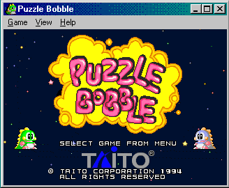 Title screen of Puzzle Bobble