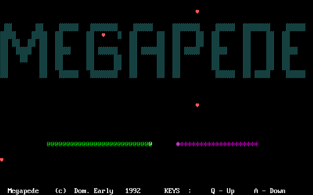 Title screen of Megapede (1992)