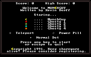 Title screen of Munch Guy