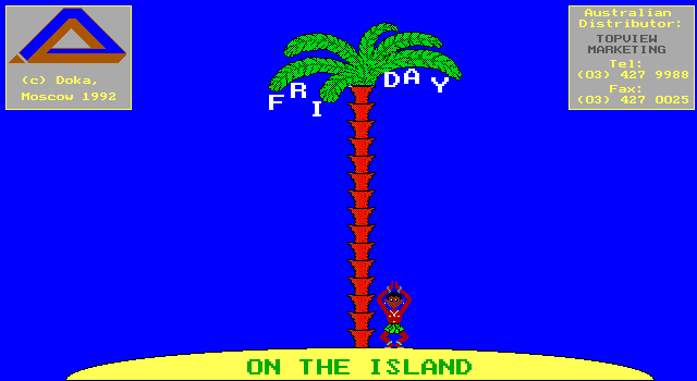 Title screen of Friday on the Island