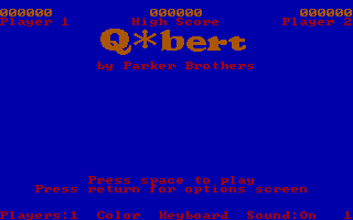 Title screen of Q*bert