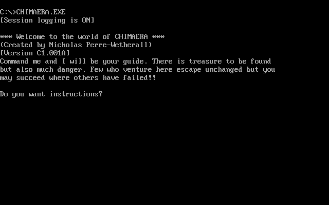 Title screen of Chimaera