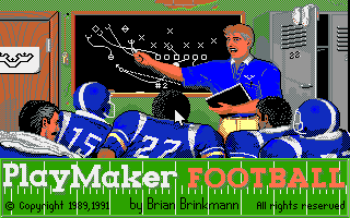 Title screen of PlayMaker Football
