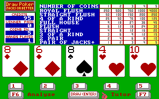 Gameplay of Dr. Wong's Jacks+ Video Poker