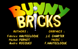 Title screen of Bunny Bricks