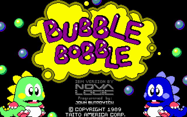 Title screen of Bubble Bobble