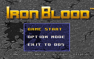 Title screen of Iron Blood