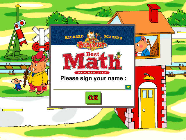 Title screen of Richard Scarry's Busytown: Best Math Program Ever