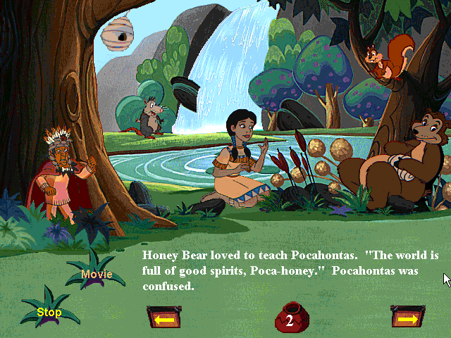 Gameplay of Young Pocahontas Interactive Storybook