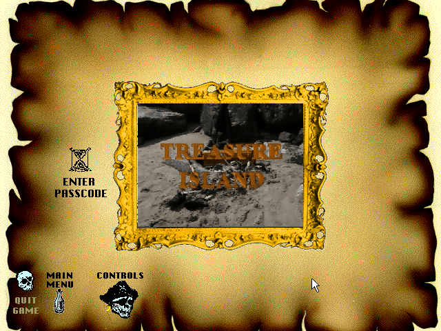 Title screen of Treasure Island Interactive