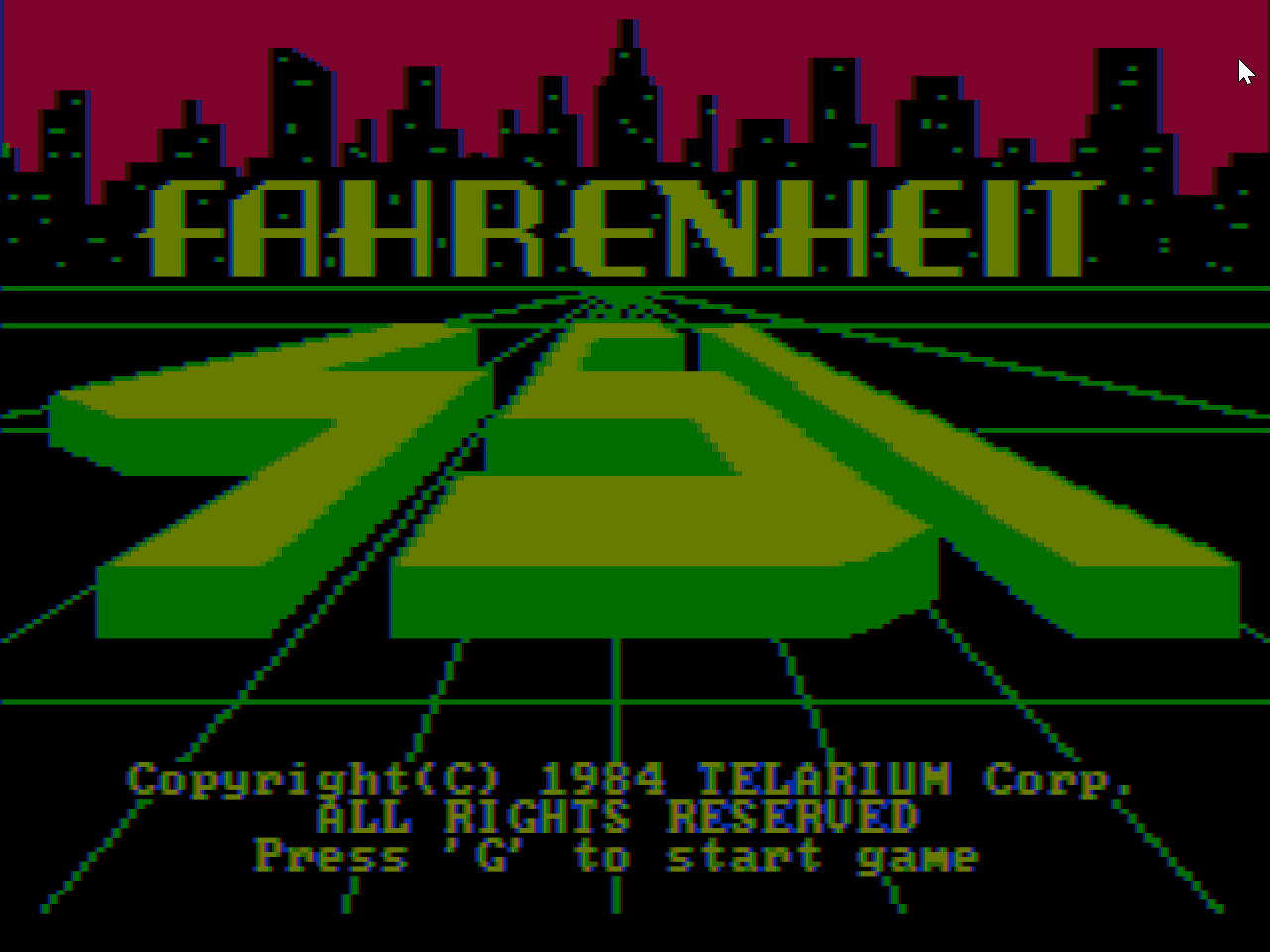 Title screen of Fahrenheit 451