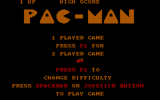 Title screen of Pac-Man