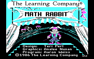 Title screen of Math Rabbit
