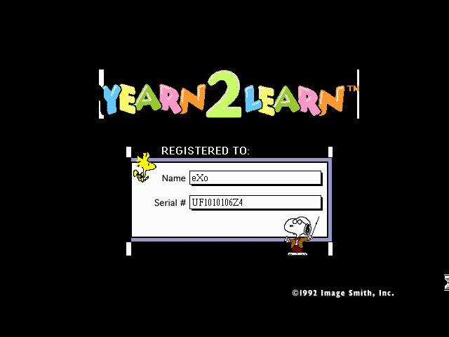 Title screen of Yearn2Learn: Snoopy
