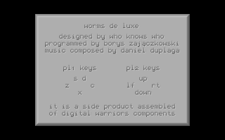 Title screen of Worms De Luxe