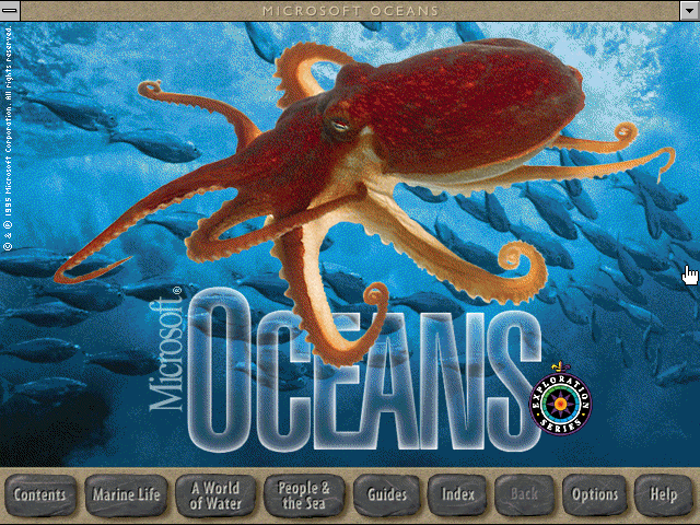 Title screen of Microsoft Oceans