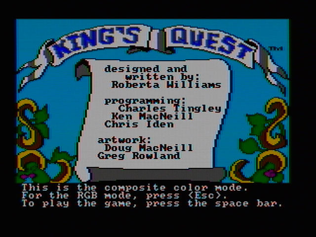 Title screen of King's Quest I: Quest for the Crown (1987)