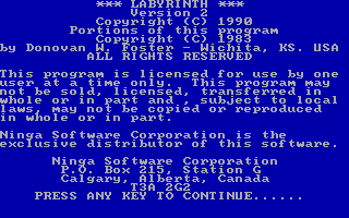 Title screen of Labyrinth
